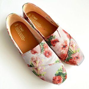 Floral Toms Size 8.5 Women's Slip on Flats